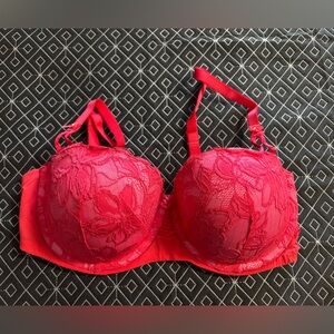 Victoria's Secret Vibrant Red Lace Balconet Bra‎